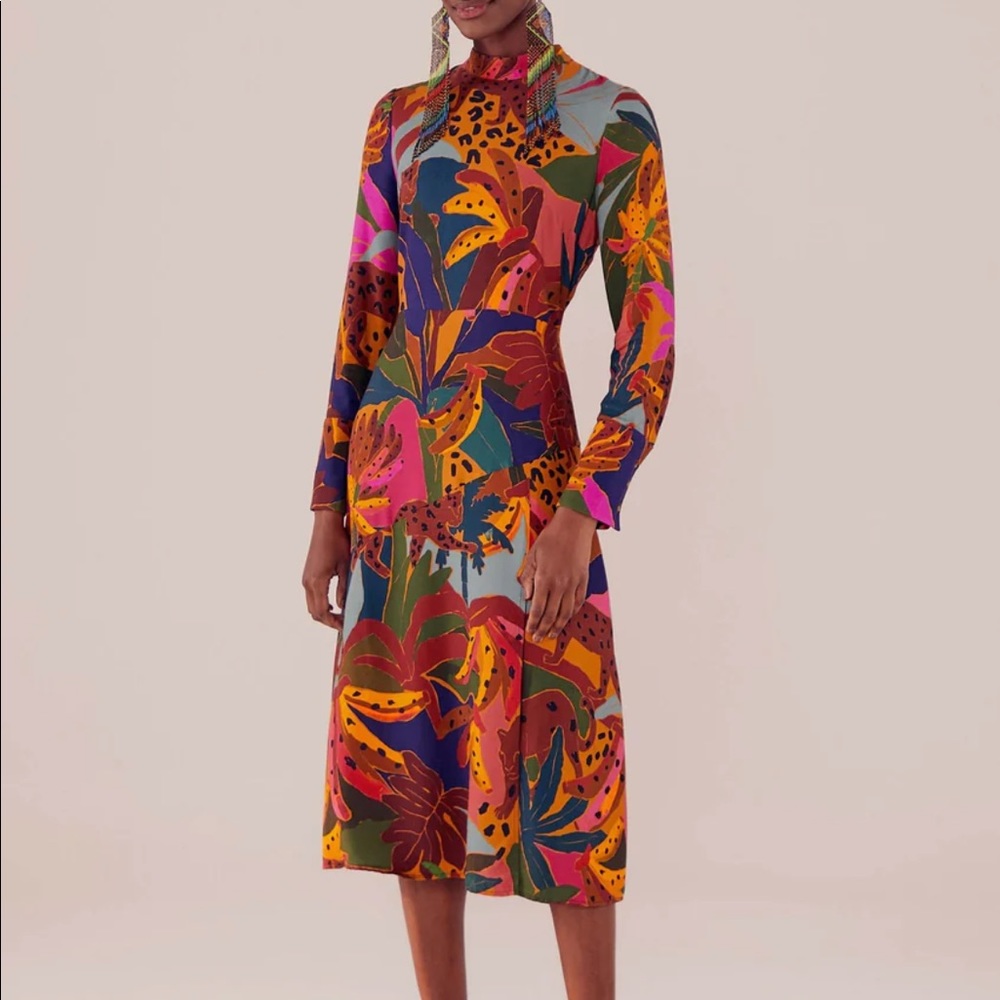 Leopards Jungle High Neck Midi Dress